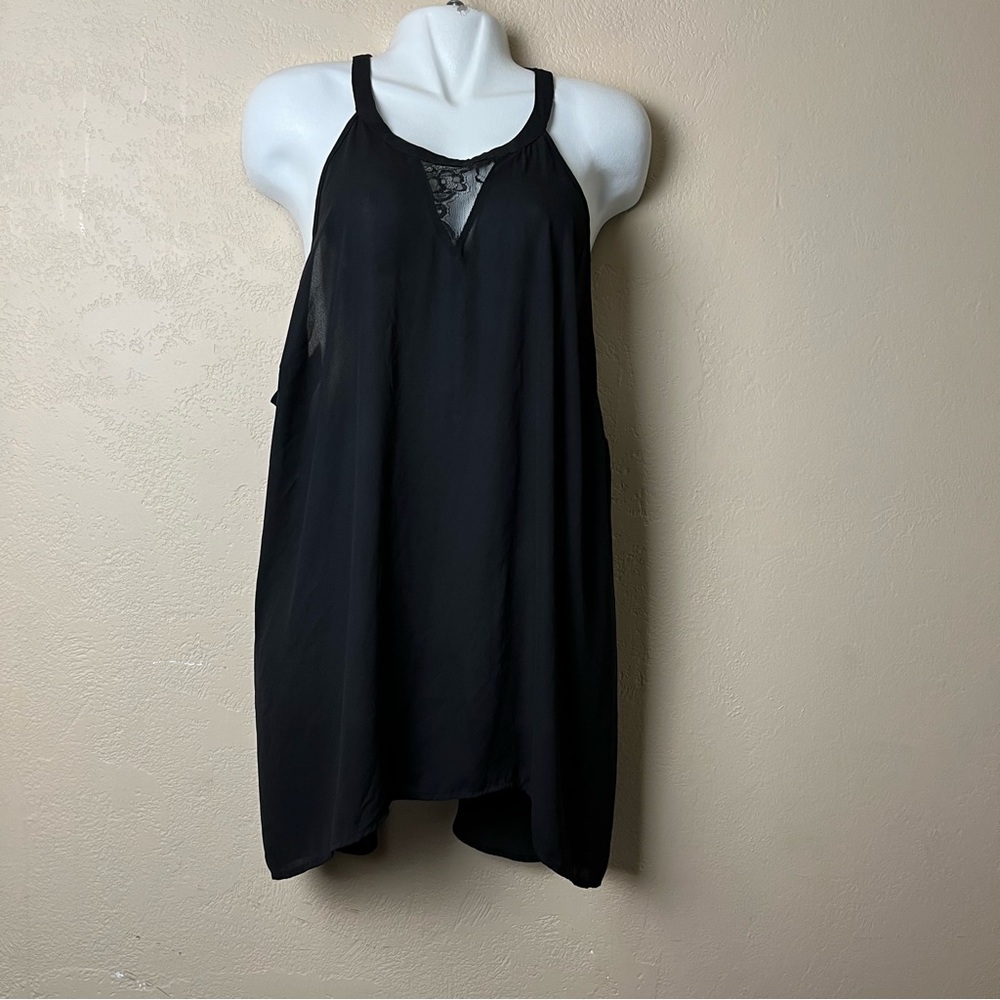 Women's Plus TORRID Black Velvet‎ Burnout Chiffon Halter Top Size 3